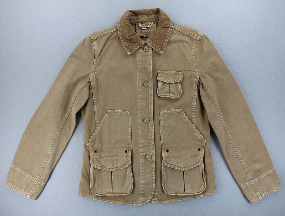 J.Crew Utility Field Style Khaki Cotton Jacket Women's Small Button Up Cargo